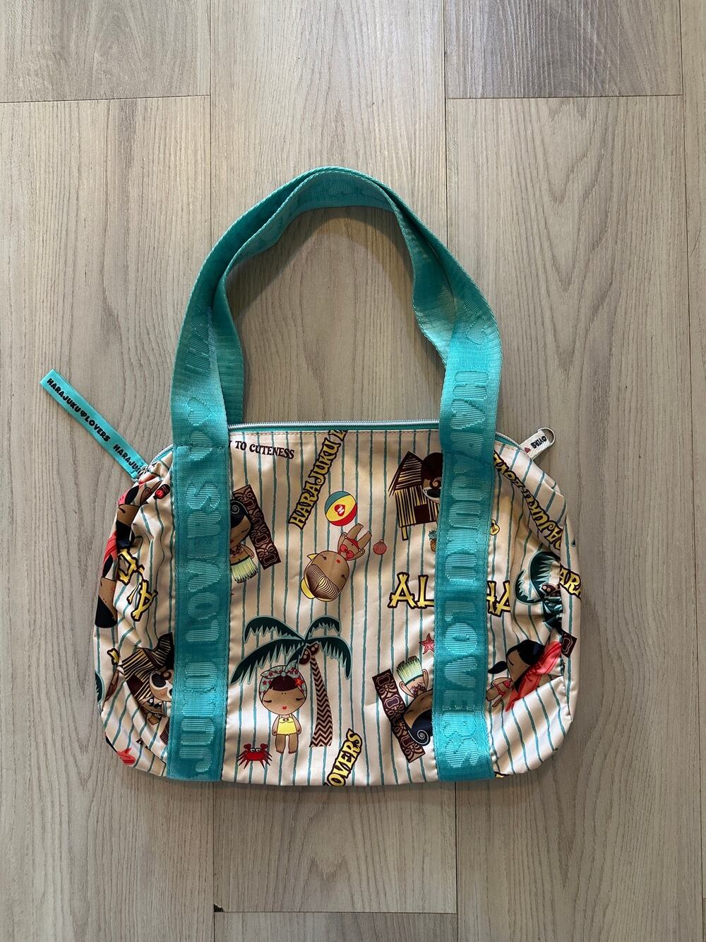 VTG Y2K Harajuku Lovers Hawaii Mini Duffle Bag Gwen Stefani Aloha Bowler